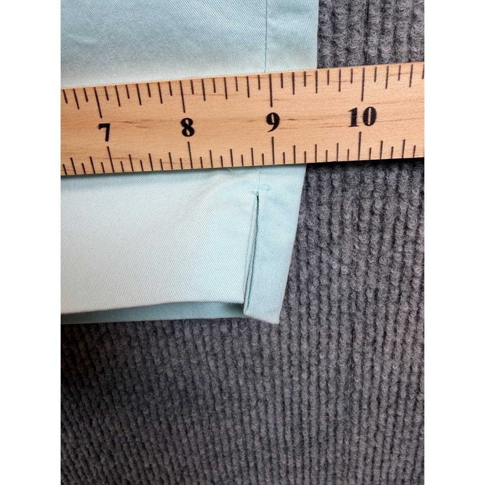Light Blue Cropped Chino Pants Mid Rise Capri Trousers with Pockets - Picture 6 of 10
